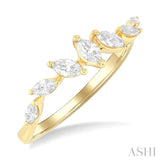 1/3 Ctw Wave Scatter Marquise Cut Diamond Fashion Band in 14K Yellow Gold