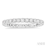 1 Ctw Round Cut Diamond Eternity Wedding Band in 14K White Gold