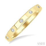 1/10 Ctw Flush Bezel Set Diamond Fashion Band in 10K Yellow Gold