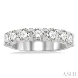 1 1/2 Ctw 7 Stone Round Cut Diamond Wedding Band in 14K White Gold