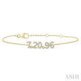 1/5 Ctw '7.20.96'  Date Diamond Bracelet in 10K Yellow Gold