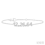 1/4 Ctw '12.26.64'  Date Diamond Bracelet in 10K White Gold