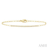 0.25CTRDDM PAPER CLIP BRACELET YG 14K-G*