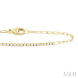 0.25CTRDDM PAPER CLIP BRACELET YG 14K-G*