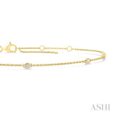 1/8 ctw Round Cut Diamond Station Bracelet in 14K Yellow Gold