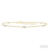 .45CTMQDM STATION BRACELET YG 14K-G