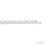 4 MM Round Shape Cultured Pearl and 3/4 Ctw Round Cut Diamond Tennis Bracelet in 14K White Gold