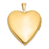 14K Polished Plain 20mm Heart Locket