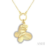 .15CTRDDM BUTERFLY CHARM PD YW 10K-G+CH*