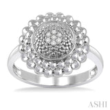 1/50 Ctw Round Cut Diamond Ring in Sterling Silver
