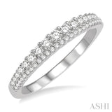 3/8 ctw Double Row Round Cut Diamond Band in 14K White Gold