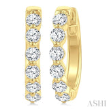 1.00CTRDDM SINGL PRONG HOOP ER YG 14K-G*