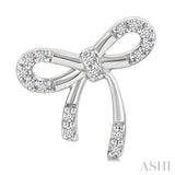 1/10 Ctw Bow Single Cut Diamond Fashion Earrings in Sterling Silver