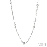 1 1/2 Ctw Round Cut Diamond Fashion Necklace in 14K White Gold