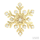 1/10 Ctw Petite Snowflake Round Cut Diamond Fashion Stud Earring in 10K Yellow Gold