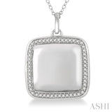1/4 Ctw Round Cut Diamond Square Locket Pendant With Chain in 10K White Gold