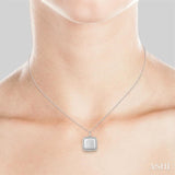 1/4 Ctw Round Cut Diamond Square Locket Pendant With Chain in 10K White Gold