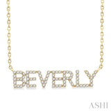 1/4 Ctw 'BEVERLY' Block Name Round Cut Diamond Necklace in 10K Yellow Gold