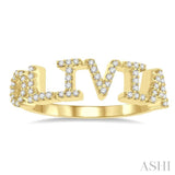 1/5 Ctw'OLIVIA' Block Name Round Cut Diamond Ring in 10K Yellow Gold