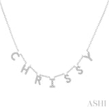 1/4 Ctw 'CHRISSY' Space Name Diamond Necklace in 10K White Gold