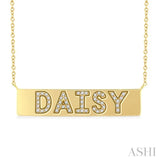 1/6 Ctw 'DAISY' Nameplate Single Cut Diamond Necklace in 10K Yellow Gold