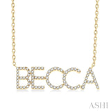1/4 Ctw 'BECCA' Block Name Round Cut Diamond Necklace in 10K Yellow Gold