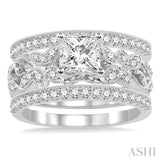 3/4 Ctw Diamond Semi-mount Ring Set in 14K White Gold