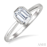 1/4 Ctw Pie Cut Emerald Diamond Solitaire Ring in 14K White Gold