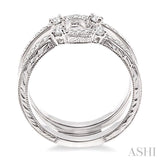 3/8 Ctw Round Cut Diamond Insert Ring in 14K White Gold