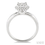 1/3 Ctw Lovebright Round Cut Diamond Engagement Ring in 14K White Gold