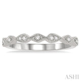 1/10 Ctw Pear and Rhombus Shape Lattice Round Cut Diamond Wedding Band in 14K White Gold