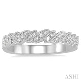 1/10 Ctw Slanted Conjoined Pods Round Cut Diamond Stack Band in 14K White Gold
