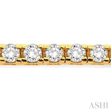 6 Ctw Square Shape Round Cut Diamond Tennis Bracelet in 14K Yellow gold