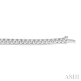 3 Ctw Square Shape Round Cut Diamond Tennis Bracelet in 14K White Gold