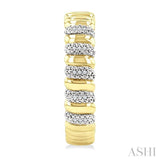 1/10 Ctw Bold Ribbed Swirl Round Cut Diamond Pirouette Fashion Hoop Earring in Yellow Gold Vermeil