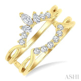 3/8 Ctw Marquise, Pear and Round Cut Diamond Chevron Insert Ring in 14K Yellow Gold