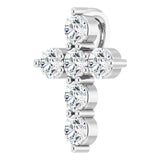 14K White Gold 1/4 CTW Natural Diamond Cross Pendant