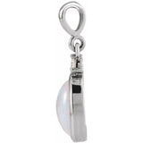 14K White Gold 6x4 mm Natural Ethiopian Opal & .015 CT Natural Diamond Pendant