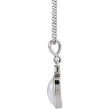 Platinum 8x6 mm Natural Ethiopian Opal & .03 CT Natural Diamond 16-18" Necklace