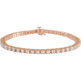 14K Rose Gold 5 CTW Lab-Grown Diamond Line 7 1/4" Bracelet