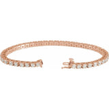 14K Rose Gold 5 CTW Lab-Grown Diamond Line 7 1/4" Bracelet