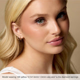 Platinum 1/8 CTW Natural Diamond Hinged 12.5 mm Hoop Earrings