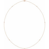 14K Rose Gold 1/4 CTW Lab-Grown Diamond 7-Station 24" Necklace