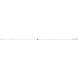 14K White Gold Natural Peridot Bezel-Set Solitaire 6 1/2-7 1/2" Bracelet