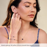Platinum Natural Mozambique Garnet Bezel-Set Solitaire 6 1/2-7 1/2" Bracelet