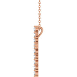 14K Rose Gold 1/2 CTW Natural Diamond Cross 16-18" Necklace