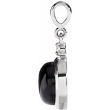Sterling Silver 6 mm Natural Black Onyx & .03 CT Natural Diamond Cabochon Pendant