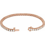 14K Rose Gold 5 CTW Lab-Grown Diamond Line 7" Bracelet