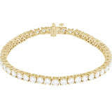 14K Yellow Gold 8 CTW Lab-Grown Diamond Line 7" Bracelet
