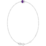 14K White Gold Natural Amethyst 6 1/2-7 1/2" Bracelet